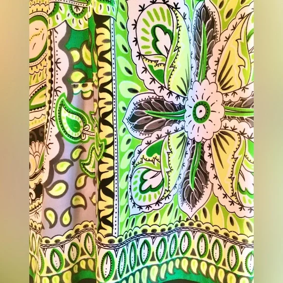 London Times black,green,paisley empire waist mini dress-Size 6-EUC. SUMMER FUN - Picture 7 of 13